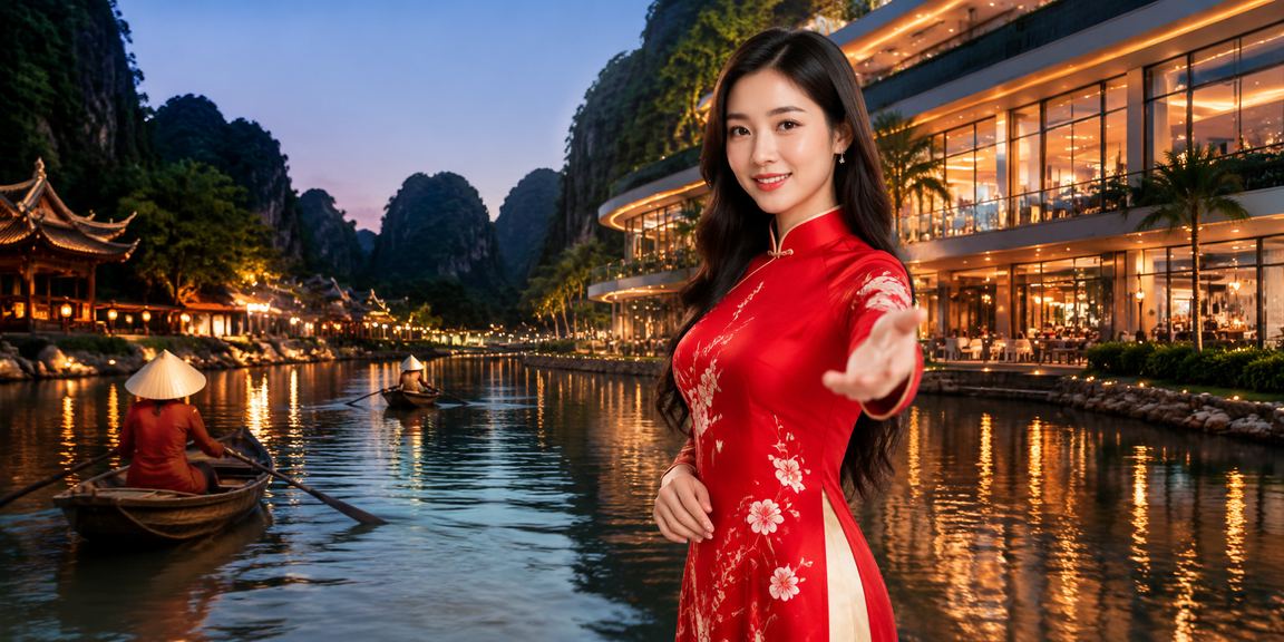 Người dùng tại Ninh Bình trong trang phục áo dài kiểm tra thưởng nạp tiền trên điện thoại
